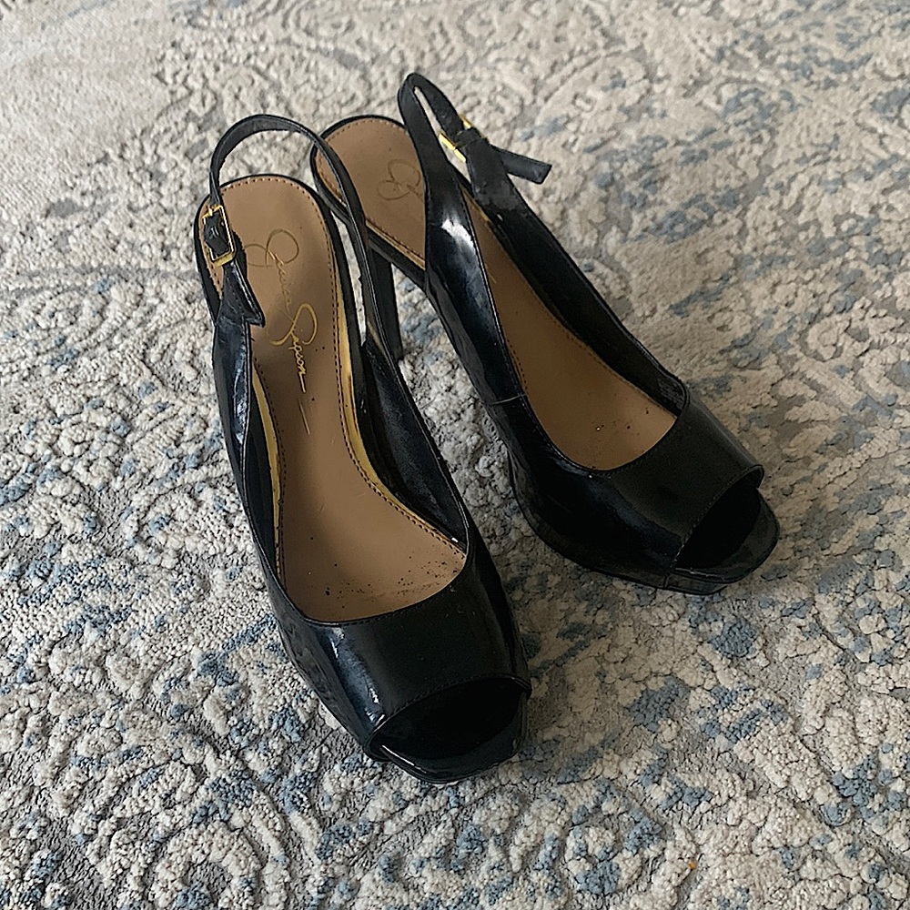 Jessica Simpson Black sling back heels